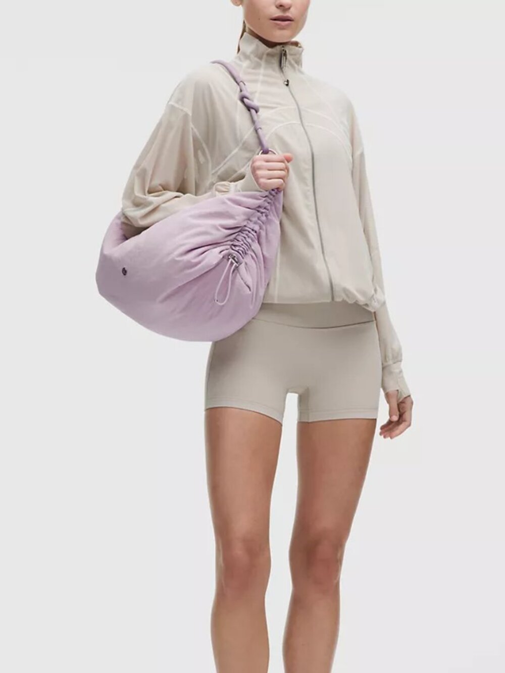 Convertible Ruched Crossbody Bag Large 16L - Lilac Play/Lotus Lavender/Silver - Picture 1 of 8